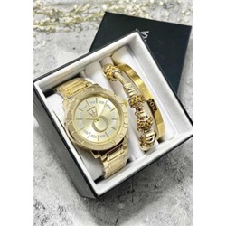 Подарочный набор для женщин часы, 2 браслета + коробка #22852956