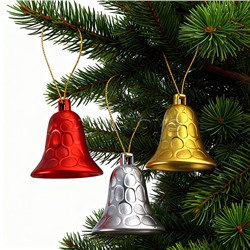 Новогоднее украшение "Колокольчики" (12шт х 4см)