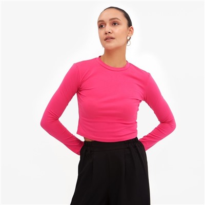 Лонгслив женский MINAKU: Basic line, цвет фуксия, размер 42