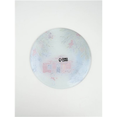 Тарелка плоская стеклянная «Новогодняя акварель», d=20 см