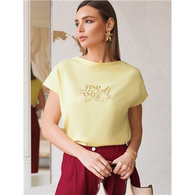 Футболка из хлопкового облегченного полотна с авторским принтом