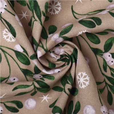 Комплект штор для кухни с подхватами «Доляна» Frosty berries, 2 шт., бежевые, 150×180 см