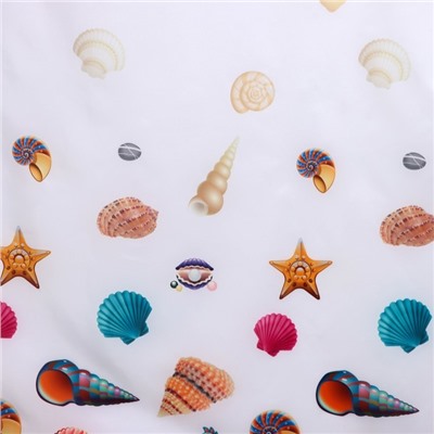 Штора для ванной Доляна «Ракушка», 180×180 см, белая