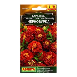 Семена цветов Бархатцы Чернобурка отклоненные  Золотая серия, Ц/П,0,3 г
