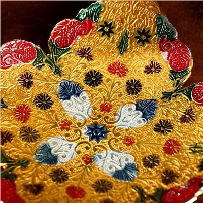 Конфетница «Вафия», 12.5×12.5×3 см, латунь