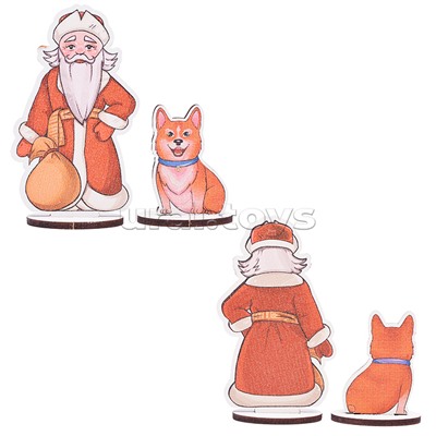 Игровой набор "Зимние забавы" (дерево) крафтовая коробка