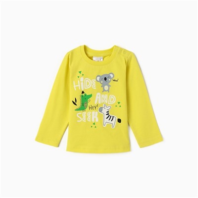 Лонгслив детский, рост 74 см, жёлтый