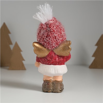 Фигурка керамика «Девочка-ангел в красном наряде, со звёздочкой», 7.5×5.5×17.5 см