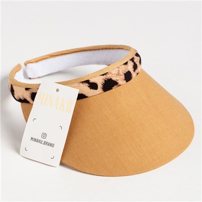 Козырёк женский MINAKU Leopard, коричневый, размер 56-58