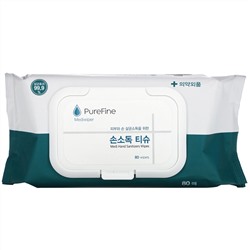 PureFine, Mediwiper, Medi Hand Sanitizer Wipes, 80 Wipes