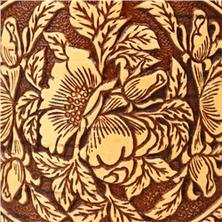 Туес «Пионы», 10.5×20 см, береста