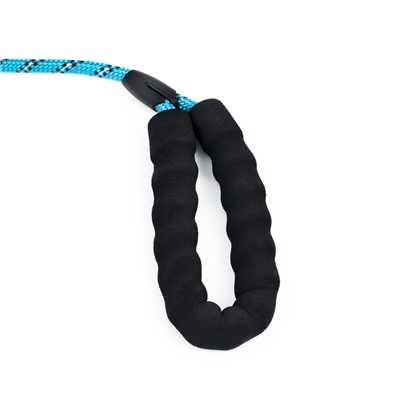 Поводок светоотражающий круглый, с эргономической ручкой, 180×0.8 см, голубой