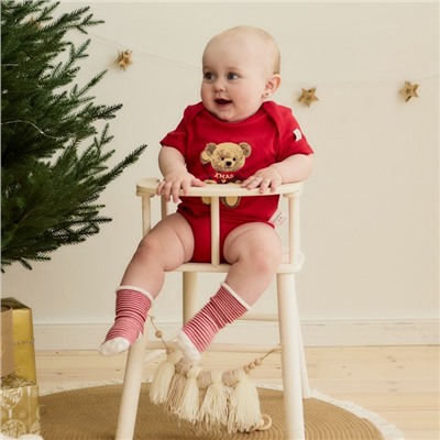 Боди детское «Крошка Я. Новогодние медвежата», рост 68-74 см, красное