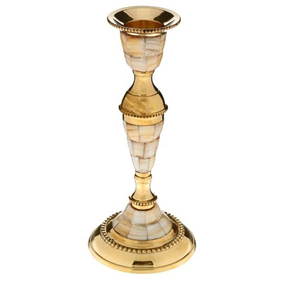 Подсвечник с перламутром «Замок», на 1 свечу, 7.5×7.5×17 см, латунь