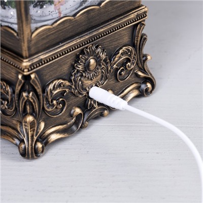 Светодиодная фигура «Фонарь с щелкунчиком» 13.5×28.5×13.5 см, пластик, батарейки ААх3 (не в комплекте), USB, свечение тёплое белое