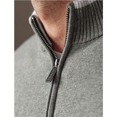 Кардиган на молнии из хлопка с нейлоном