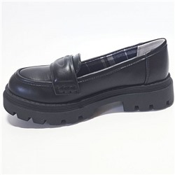 948410/12-01 черн Туфли закрытые для девочек (30-35)/8