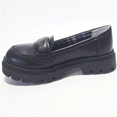 948410/12-01 черн Туфли закрытые для девочек (30-35)/8