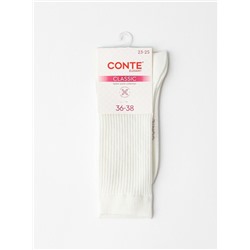 Удлиненные CONTE CLASSIC Хлопковые носки в рубчик