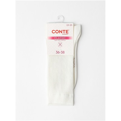 Удлиненные CONTE CLASSIC Хлопковые носки в рубчик