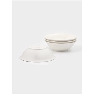 Тарелки глубокие Доляна White Label, набор 4 шт., 950 мл, 20×6.5 см, фарфор, белые