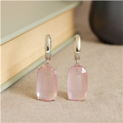 Серьги бижутерия длинные крупный камень, цвет: розовый, арт.007.134