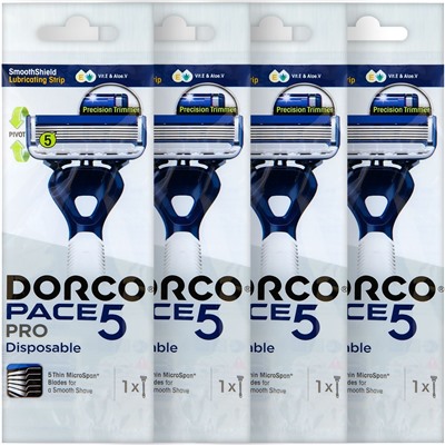 Станок для бритья с несъемной головкой DORCO PACE-6 PRO (4 шт.), SXE 100-4P