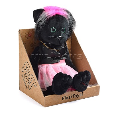 Кошка Фло в кожаной жилетке и юбке В27