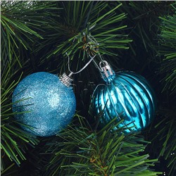 Набор новогодних украшений "Праздничное настроение-5" голубой, (20шт.) в коробке