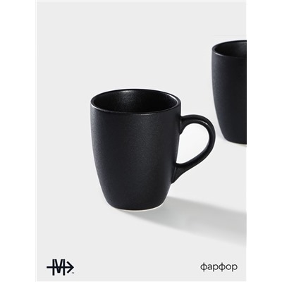 Кружка Magistro Carbon, 380 мл, фарфор, чёрная