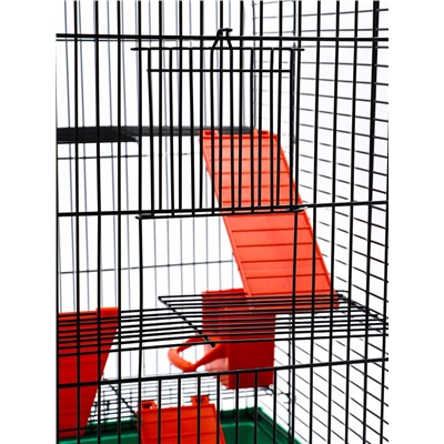 Клетка для грызунов «Мини», 29×25×40 см, трехъярусная, цвет микс