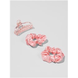 Мягкие бигуди «Волшебный локон», 4 предмета: бигуди, резинки 2 шт., крабик, розовые