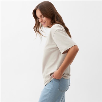 Футболка женская KAFTAN: Basic line, бежевая, размер 40-42