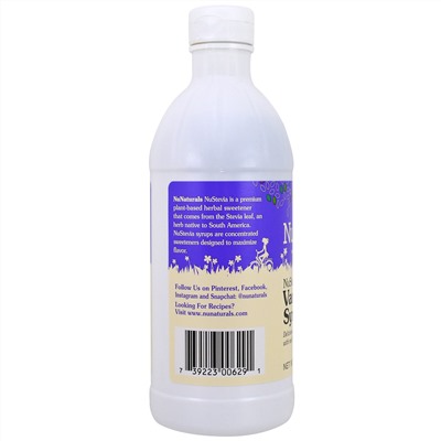 NuNaturals, NuStevia, ванильный сироп, 16 жидких унций (47 л)