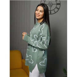 Джемпер удлиненный "Сердца"