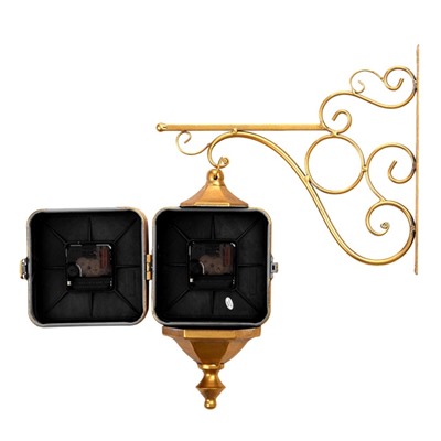 Часы настенные интерьерные «Уличный фонарь», двусторонние, на подвесе, бесшумные, плавный ход, 40×31 см