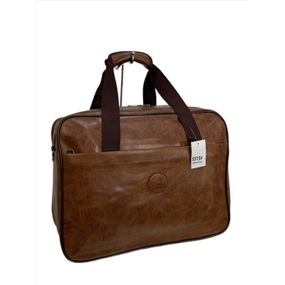Дорожная сумка из искусственной кожи, цвет коричневый