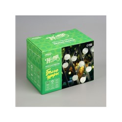 Гирлянда «Нить», 2.7 м, с насадками «Белые шары», уличная, IP44, 10 LED, 8 режимов, солнечная батарея, тёмная нить, свечение белое