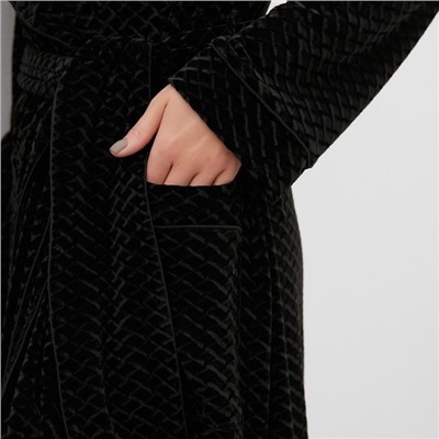 Халат домашний женский KAFTAN «Бархат», размер 40, чёрный