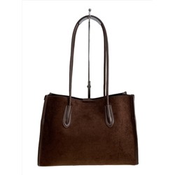 Женская сумка из искусственной замши, цвет кофе