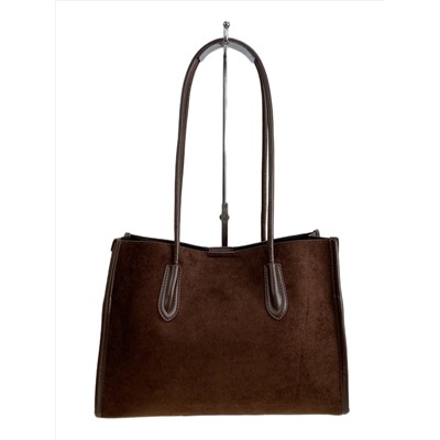 Женская сумка из искусственной замши, цвет кофе