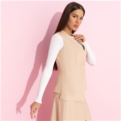 Жилет из экокожи, Откровенно стильная (беж)