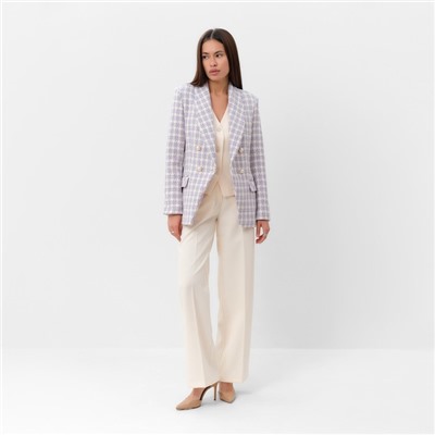 Пиджак женский твидовый двубортный MIST, размер 48, лиловый