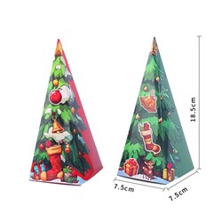 Набор из 4 подарочных складных коробок "ЁЛОЧКИ". Размер: 18,5*7,5 см.