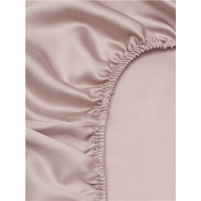Простыня на резинке 2-спальная SL Home Tencel, 180×200+30 см, пудровая, тенсель