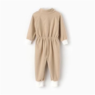 Комбинезон детский флисовый, бежевый, рост 80-86 см