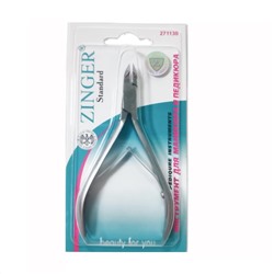 Zinger Кусачки маникюрные для кутикулы / Standard B002 FD LJ-2spr, двойная пружина, серебристый матовый 2522