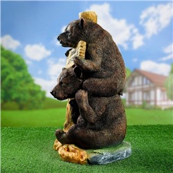 Садовая фигура из полистоуна «Медведь «Давай дружить!«», 55×34 см