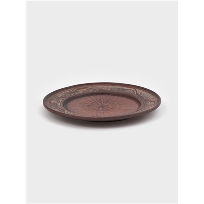 Тарелка «Ангоб‎‎», d=25 см, красная глина