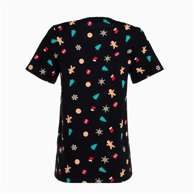 Футболка женская KAFTAN «Xmas family» размер 44-46, черный